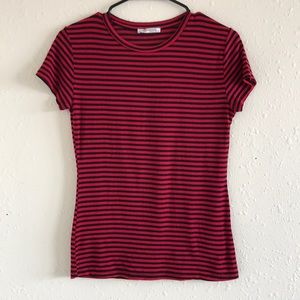Zara Red & Black Striped Top